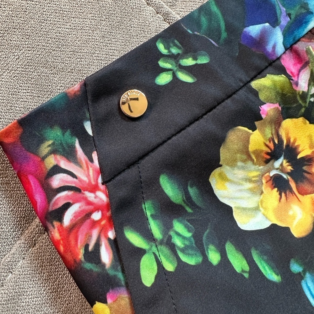 Ted Baker London Black Floral High Waist Women's Shorts